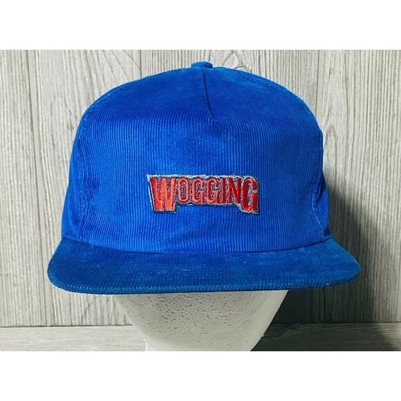 Other - Vintage Corduroy Snapback Cap‎ Hat Wogging Wide Brim Hat - READ